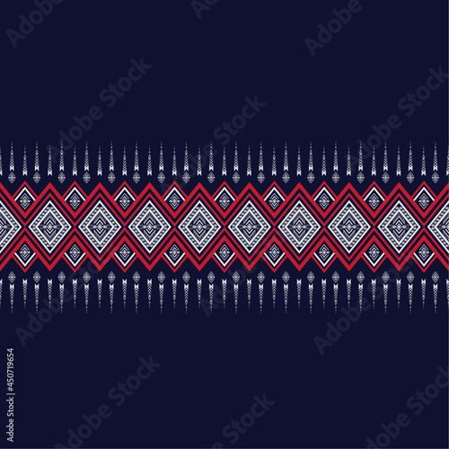 
Dark Geometric ethnic texture embroidery design on blue background or wallpaper and clothing,skirt,carpet,wallpaper,clothing,wrapping,Batik,fabric, shirt triangle texture Vector, illustration pattern