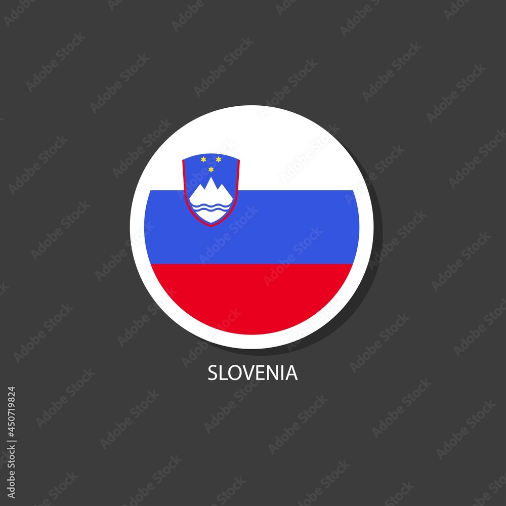 Fototapeta premium Slovenia flag vector circle shape.