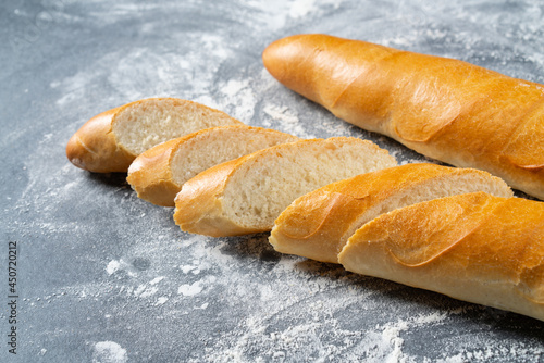 French baguettes. French bread. Traditional French food.