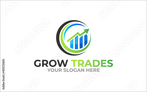 Illustration vector graphic of new trade for financial company business logo design template