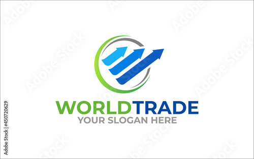 Illustration vector graphic of new trade for financial company business logo design template