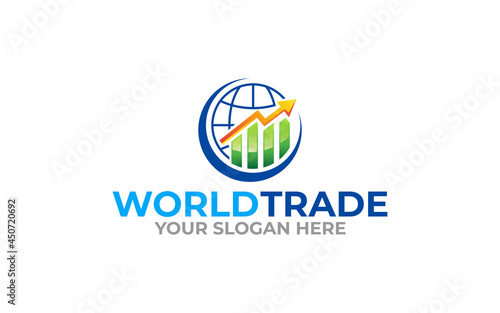 Illustration vector graphic of new trade for financial company business logo design template