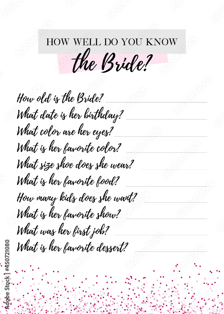 Bachelorette party, hen party or bridal shower handwritten calligraphy ...