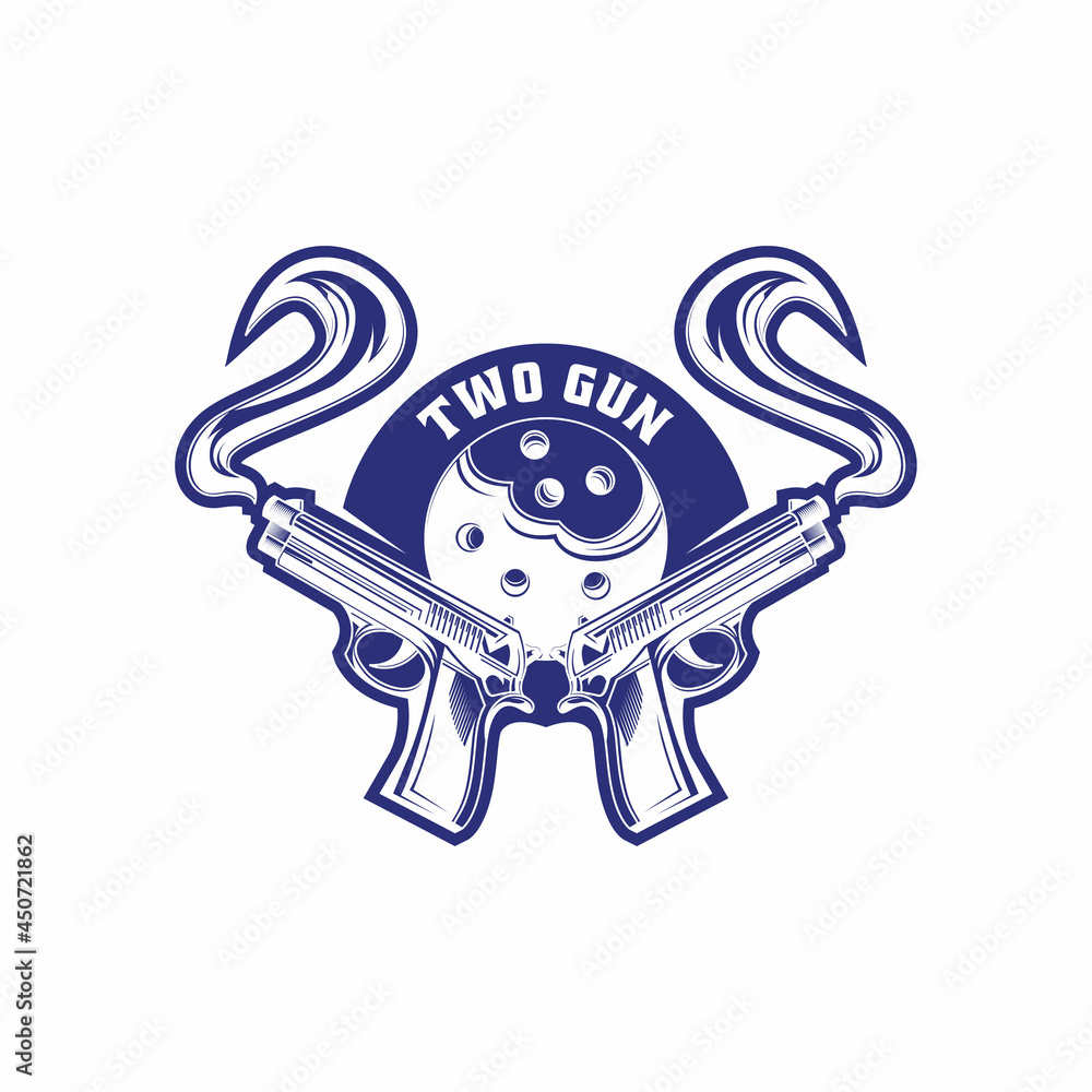 Obraz premium two Gun vector illustration graphic design