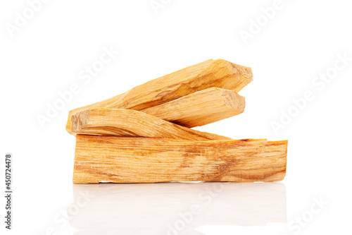Chandan or sandalwood sticks isolated on white background.