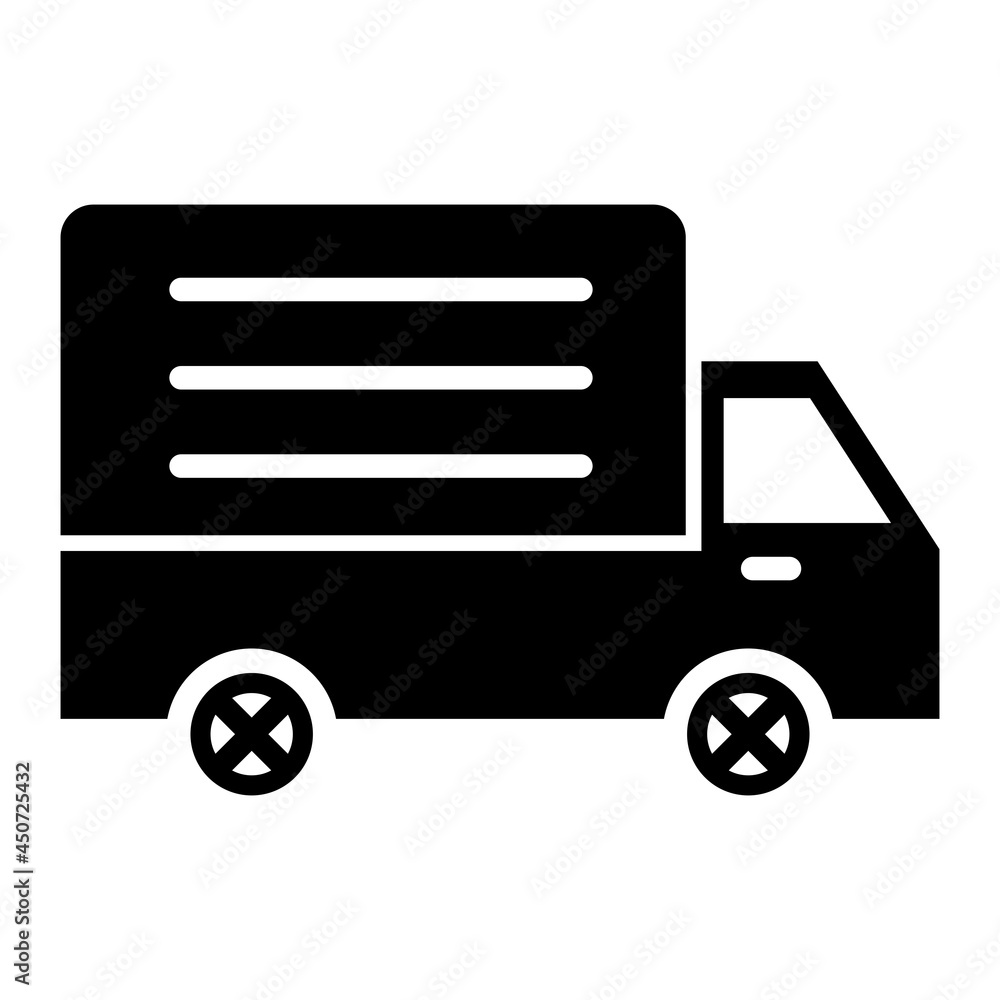 Vector Cargo Truck Glyph Icon Design Vector Cargo Truck Glyph Icon Design