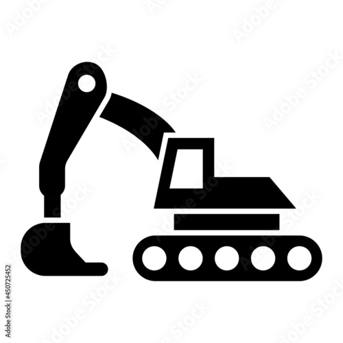 Vector Digger Glyph Icon Design