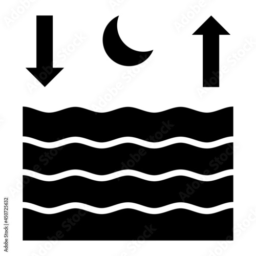 Vector Tides Glyph Icon Design