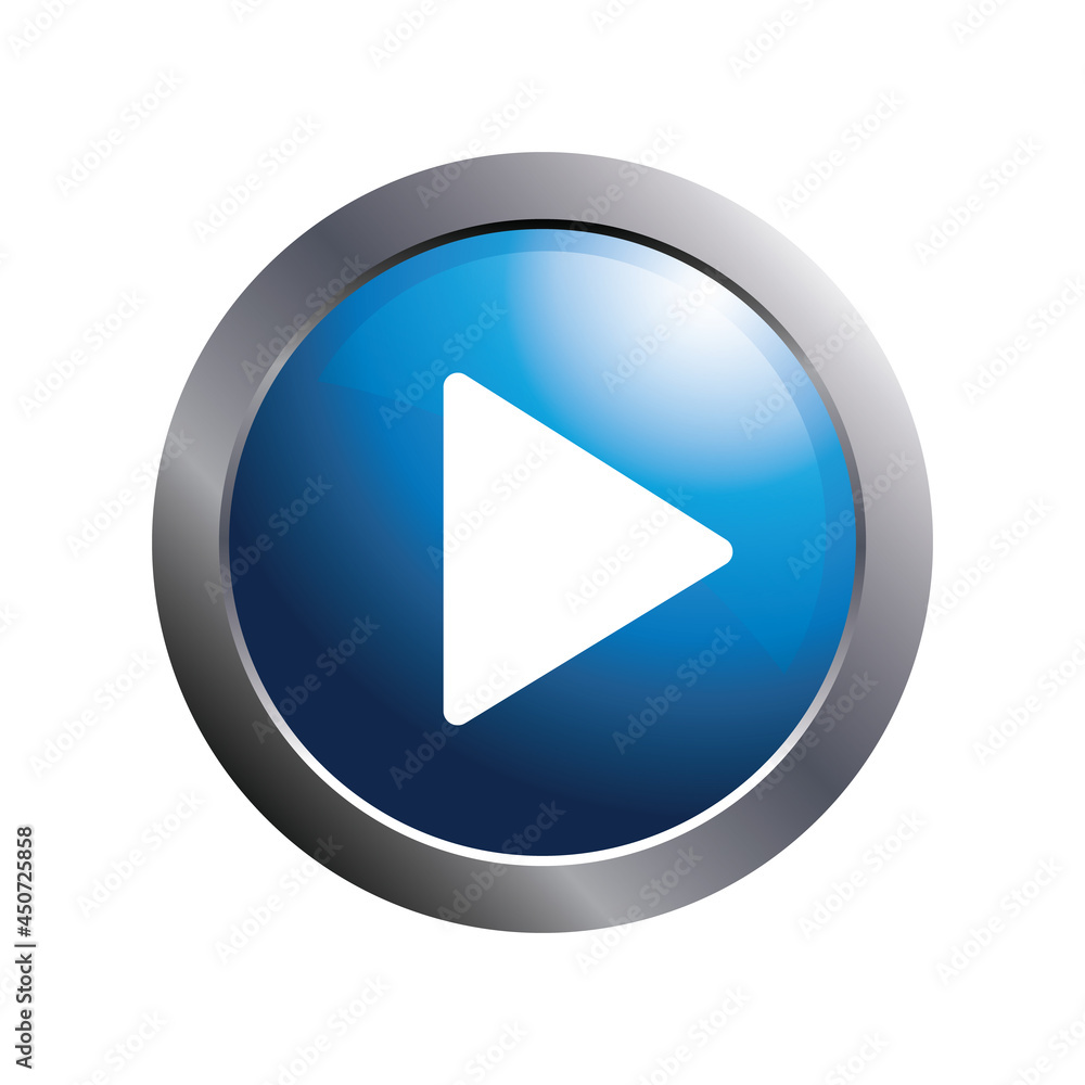 Simple blue play button. Simple blue play button.