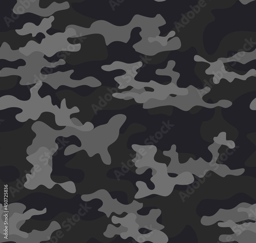 Military texture camouflage dark vector clothing background, trendy print. EPS