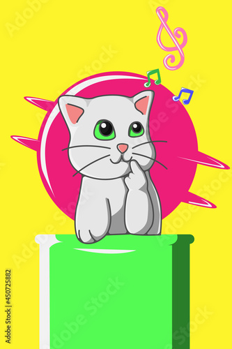 Cat thinking about melody