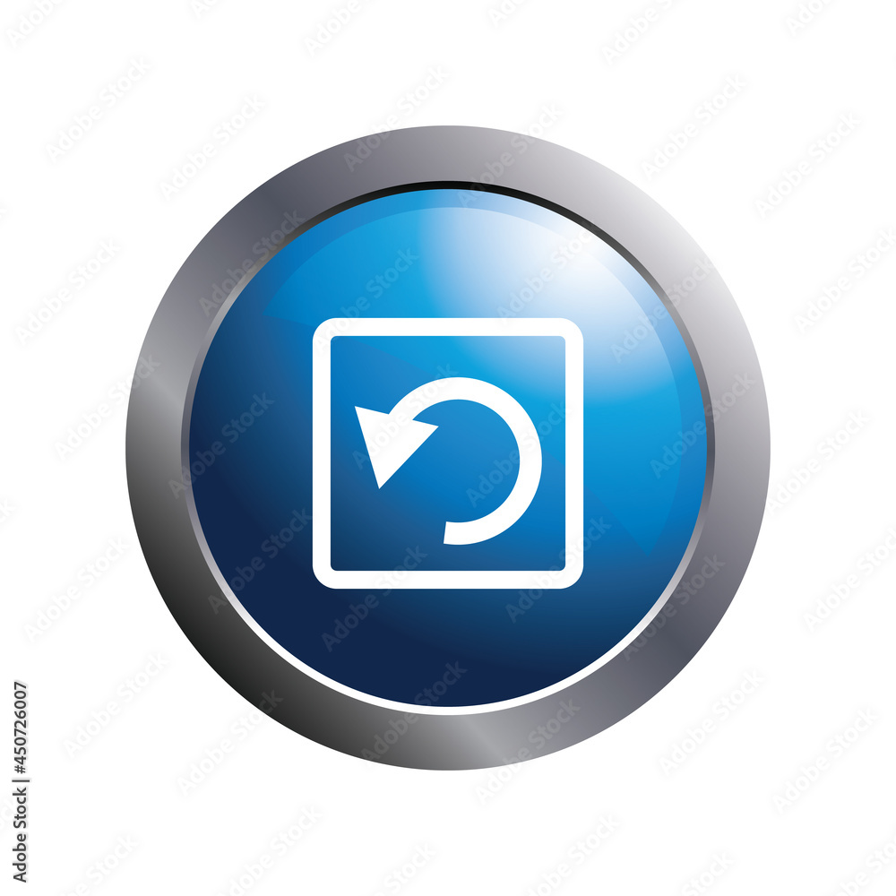 Blue refresh button isolated. Blue refresh button isolated.