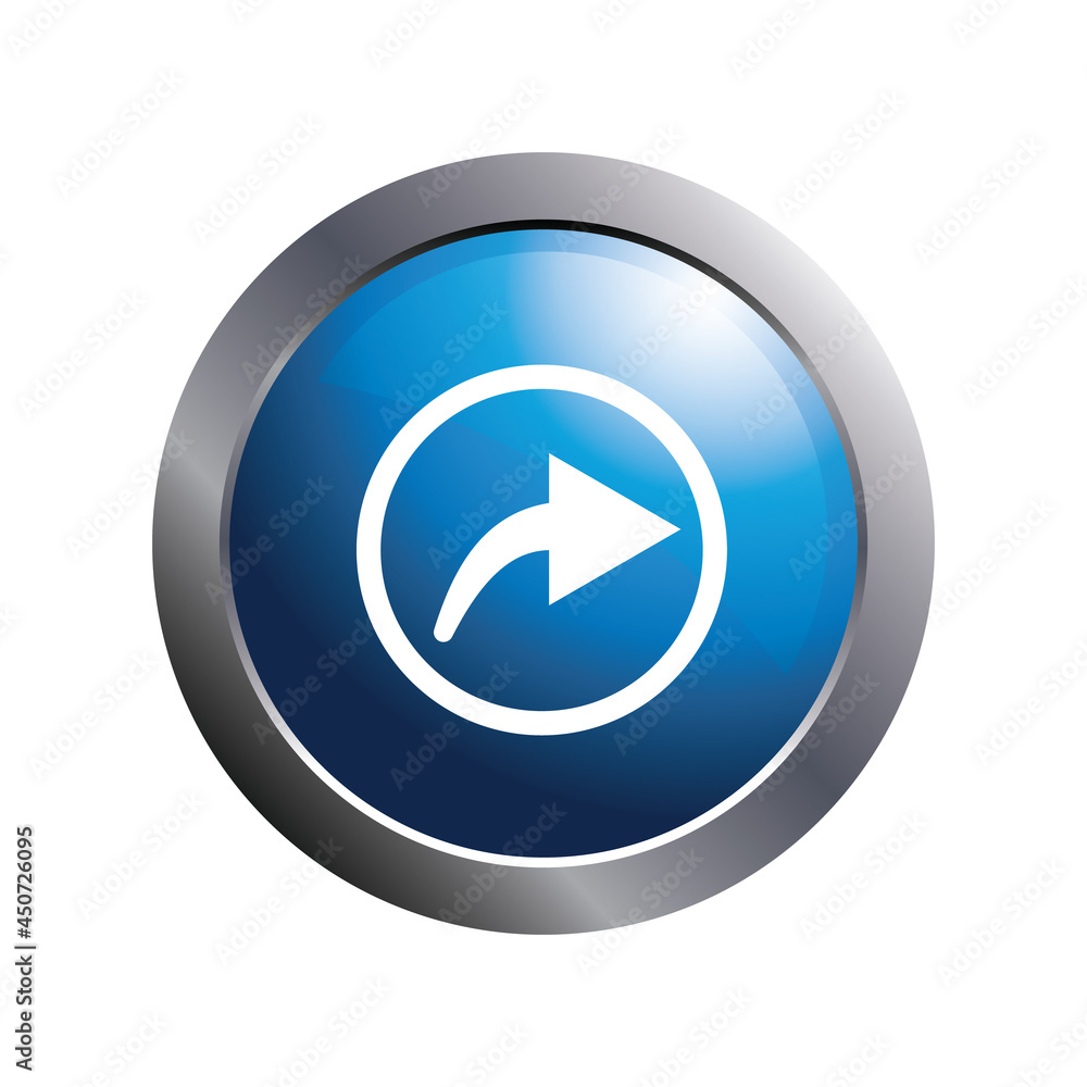 Simple blue button, share icon, vector illustration. Simple blue button, share icon, vector illustration.