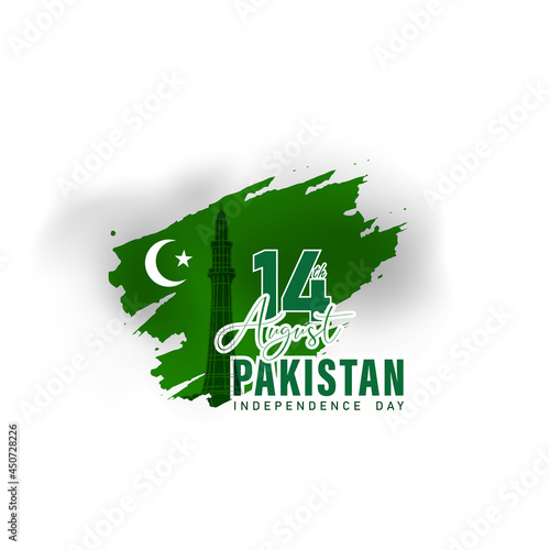 Happy Pakistan Independence Day-14th August. - Vector