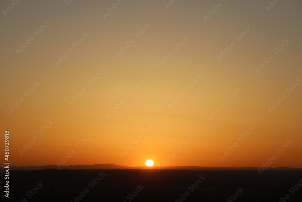 Panoramic golden Sunrise on the beautiful California Central Coast