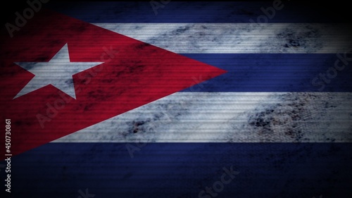 Cuba Realistic Flag, Old Worn Fabric Texture Effect, 3D Illustration