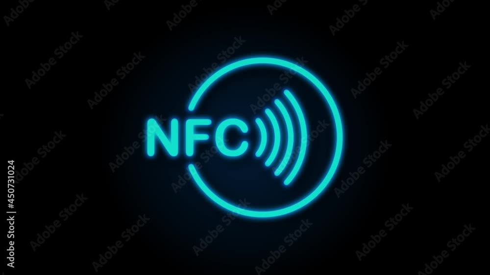 Contactless wireless pay sign logo. NFC technology. Motion graphics. Contactless wireless pay sign logo. NFC technology. Motion graphics.