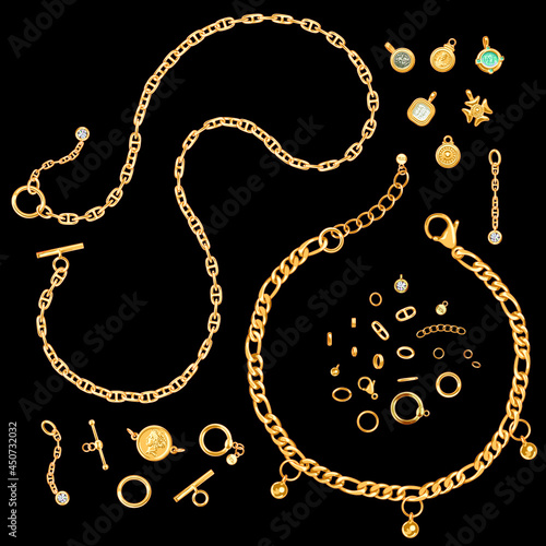 Gold Chains Vector Clip Art Collections