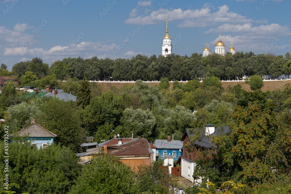 View of historical district and Assumption Cathedral of Vladimir. Russia, Vladimir