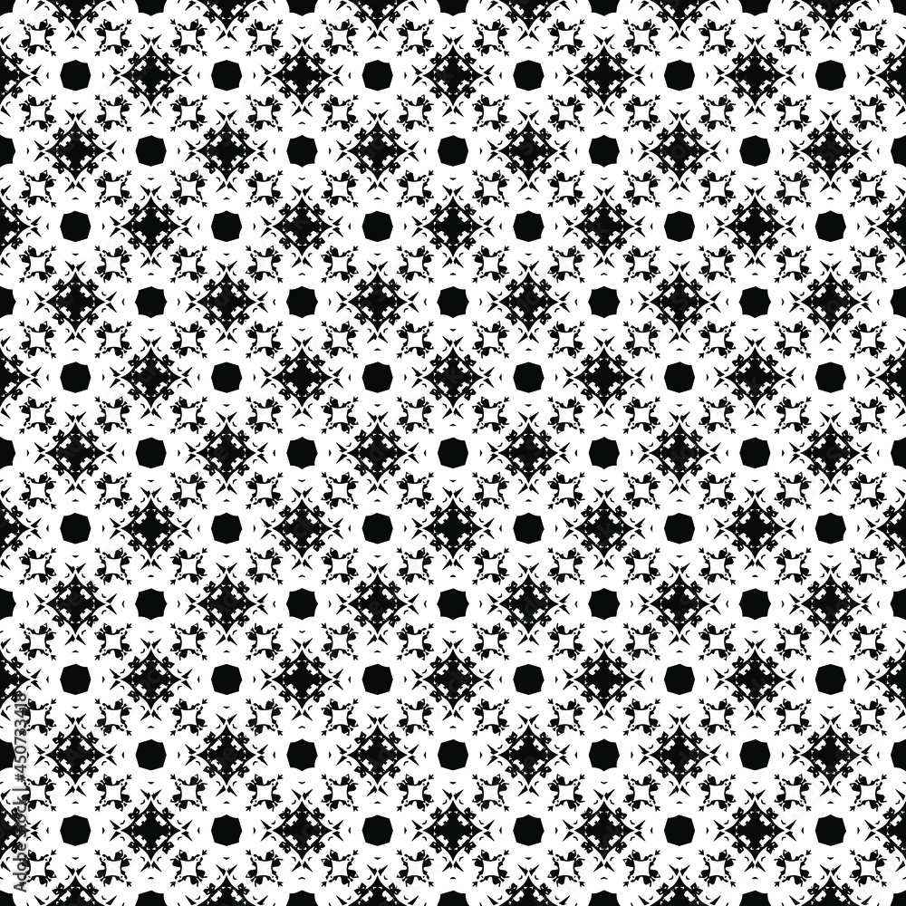 Black and white surface pattern texture. Bw ornamental graphic design. Mosaic ornaments. Pattern template. Vector illustration. Black and white surface pattern texture. Bw ornamental graphic design. Mosaic ornaments. Pattern template. Vector illustration.