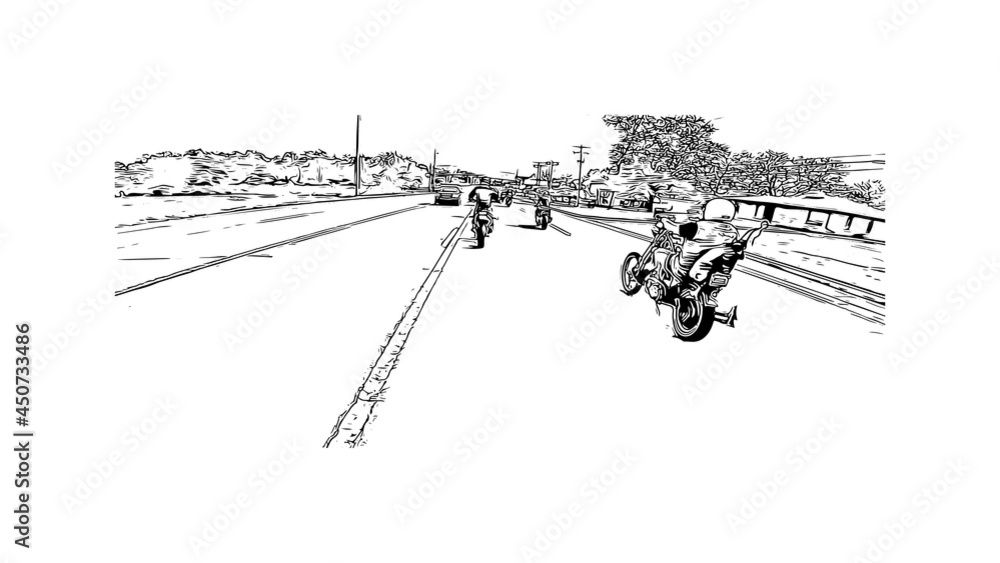 Building view with landmark of Kalamazoo is a city in southern Michigan. Hand drawn sketch illustration in vector. Building view with landmark of Kalamazoo is a city in southern Michigan. Hand drawn sketch illustration in vector.