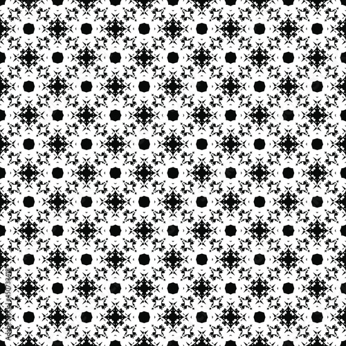 Black and white surface pattern texture. Bw ornamental graphic design. Mosaic ornaments. Pattern template. Vector illustration.