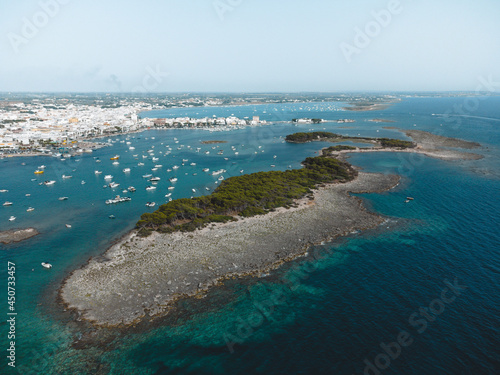 a great view on porto cesareo and rabbit island, in puglia