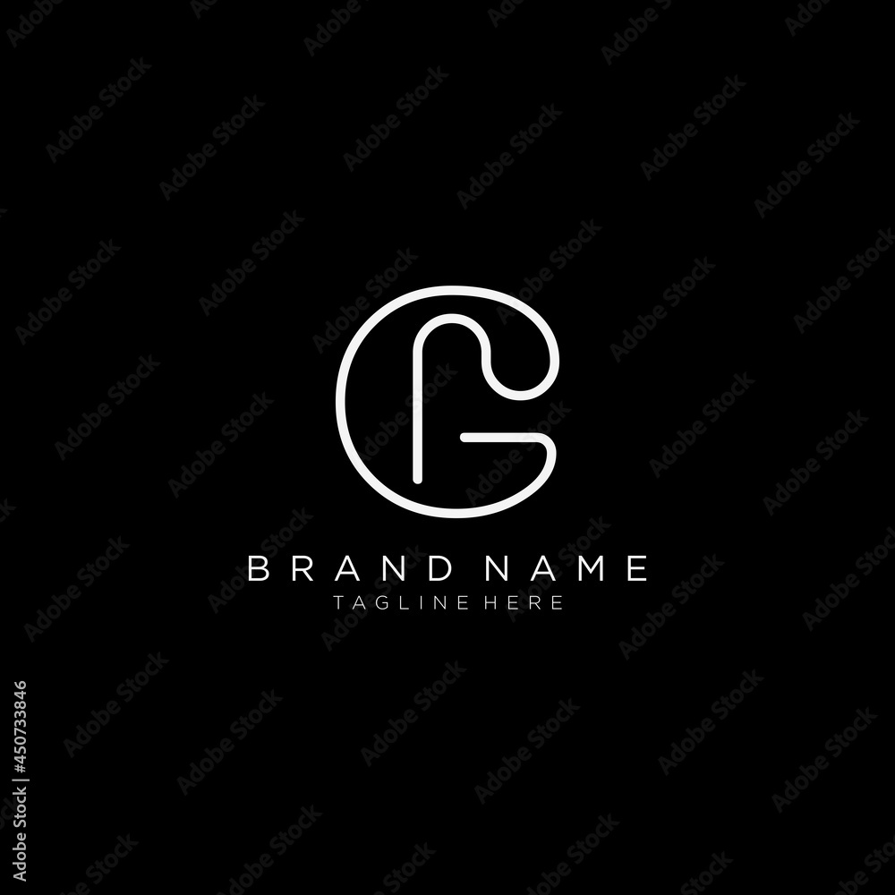 Initials letters G and R logo white on black background design modern line art template. Initials letters G and R logo white on black background design modern line art template.