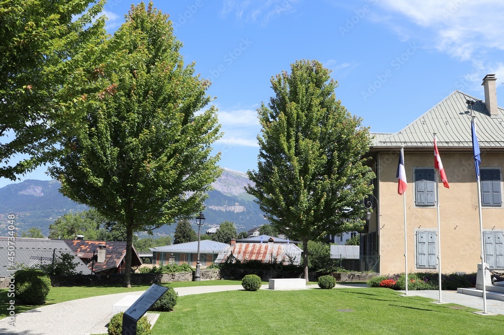Parc commemoratif, ville de Saint Gervais les Bains, departement de Haute Savoie, France