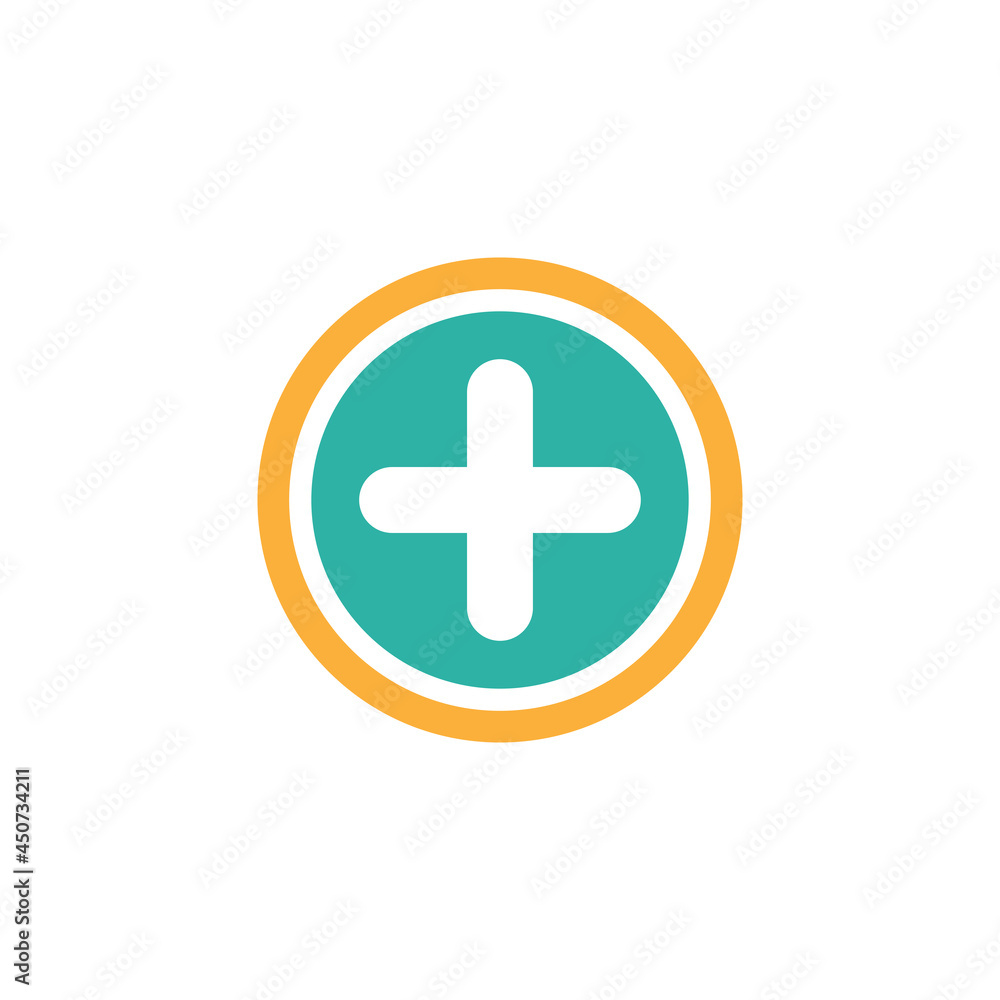 white plus in blue circle. Flat vector icon isolated on white. Add or plus purchase pictogram. white plus in blue circle. Flat vector icon isolated on white. Add or plus purchase pictogram.