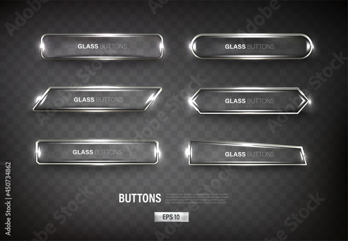 Buttons set web steel on background color black 13