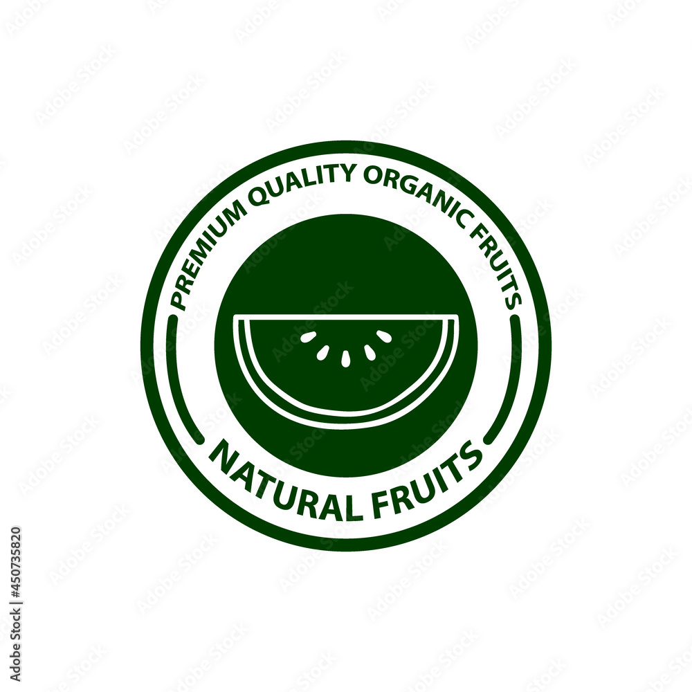 Watermelon label icon sticker design Watermelon label icon sticker design