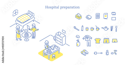 入院準備するシニア女性