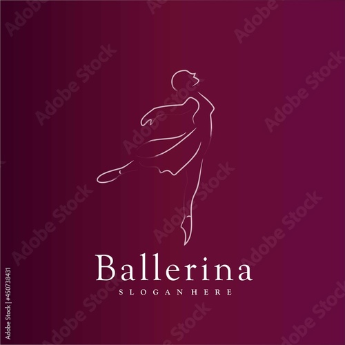 illustration line art of a ballerina perform