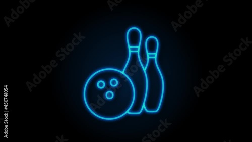 Bowling game leisure icon. Bowling Ball. Motion graphics.