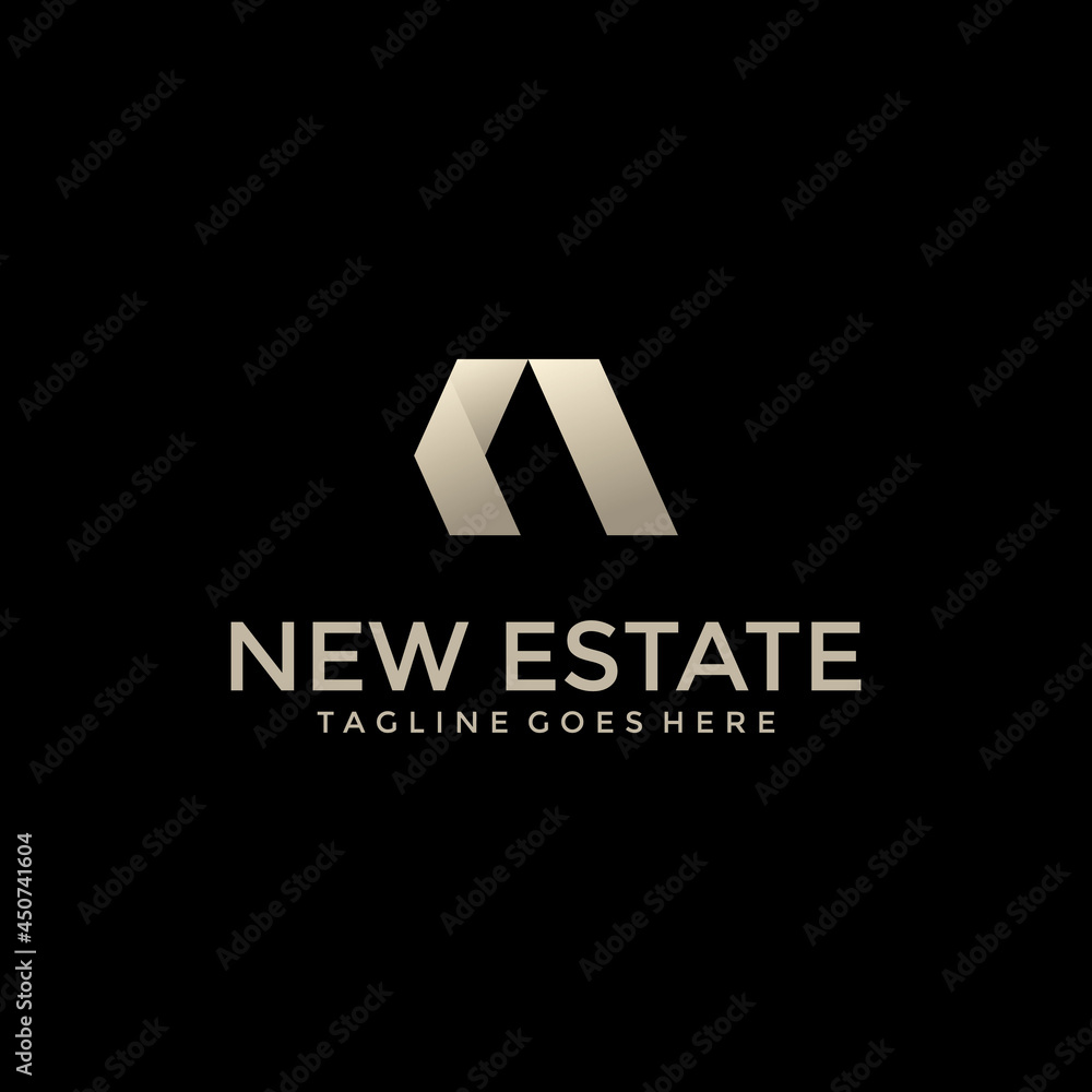 New Innovation Real Estate Logo. Gold Logo Design Template New Innovation Real Estate Logo. Gold Logo Design Template
