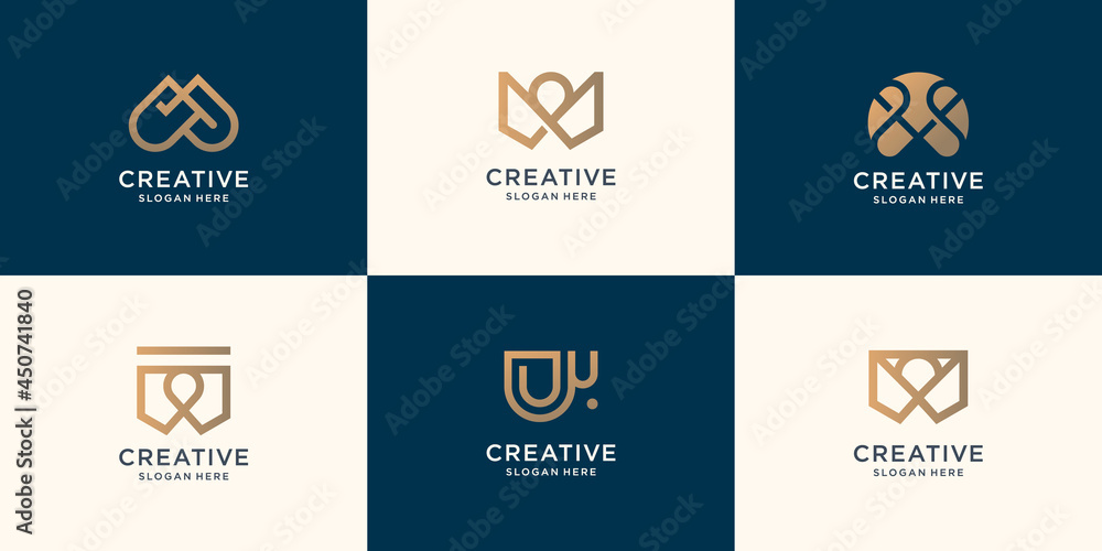 set collection monogram letter w design template. inspiration initial logo for company logo design. set collection monogram letter w design template. inspiration initial logo for company logo design.