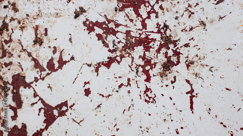 Paint peeled off on a metal tray