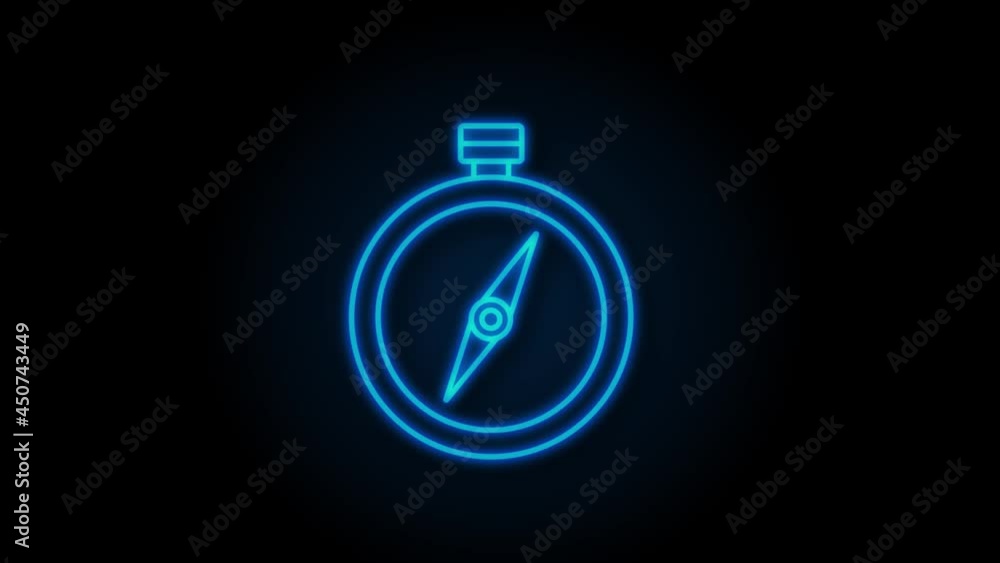 Compass icon. Flat navigation symbol. Motion graphics. Compass icon. Flat navigation symbol. Motion graphics.