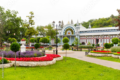 Flower-garden, one of the most beautiful and favorite places of the resort of Pyatigorsk on Northern Caucasus in Russia.