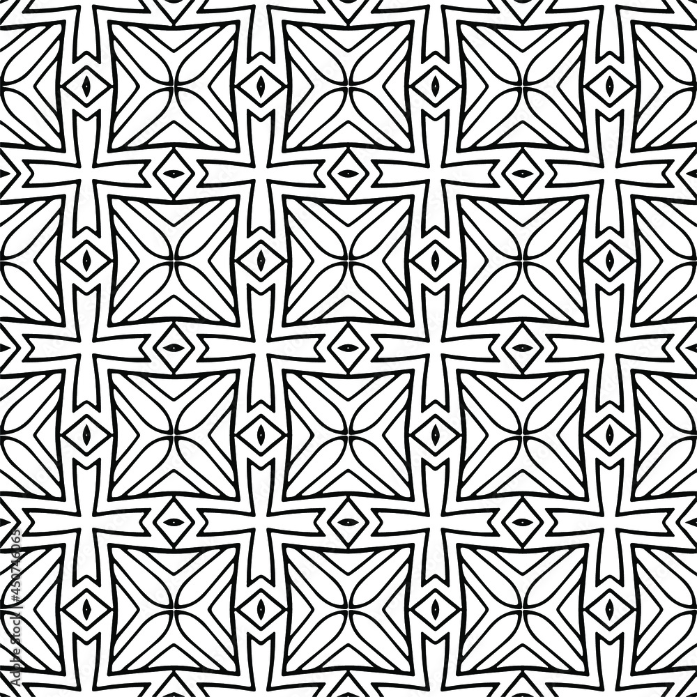 floral seamless pattern background.Geometric ornament for wallpapers and backgrounds. Black and white pattern. floral seamless pattern background.Geometric ornament for wallpapers and backgrounds. Black and white pattern.