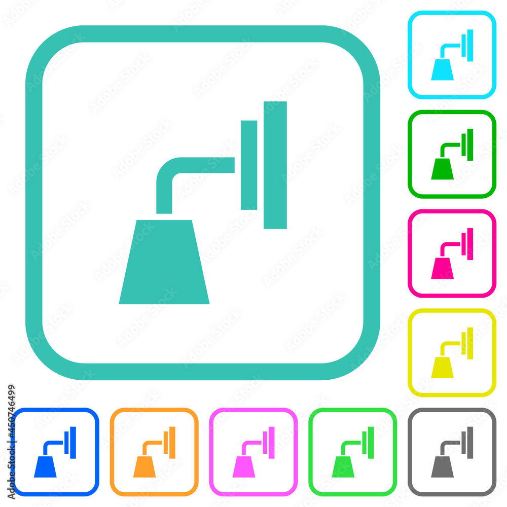 Obraz premium Wall lamp vivid colored flat icons