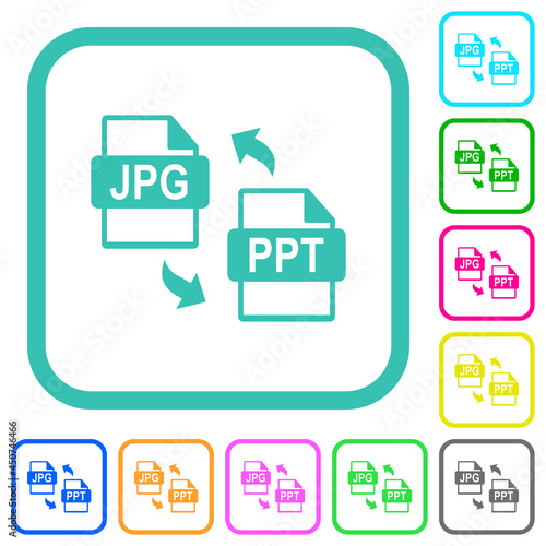 JPG PPT file conversion vivid colored flat icons