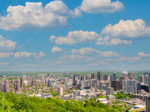 Scenic view of Montreal, Canada, in the middle of summer
