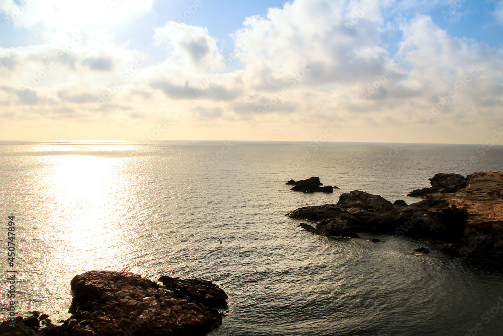 Beautiful view of Cabo de Palos coast at dawn Beautiful view of Cabo de Palos coast at dawn