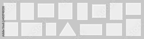 Photo Postage stamp borders set vector illustration