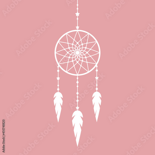Dream Catcher.  Boho illustration of Indian Dream Catcher.