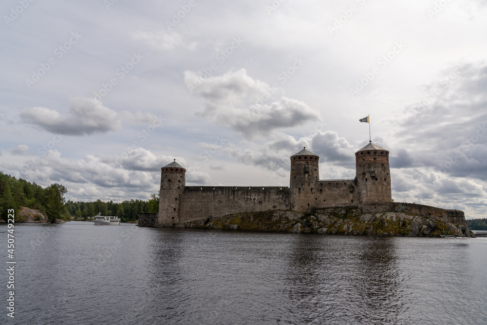 view of the Olofsborg Castle in Savonlinna in southern Finland