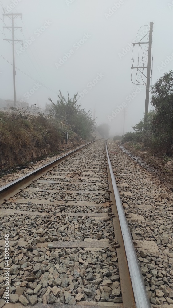 railway in the morning