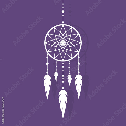 Dream Catcher. Boho illustration of Indian Dream Catcher. 